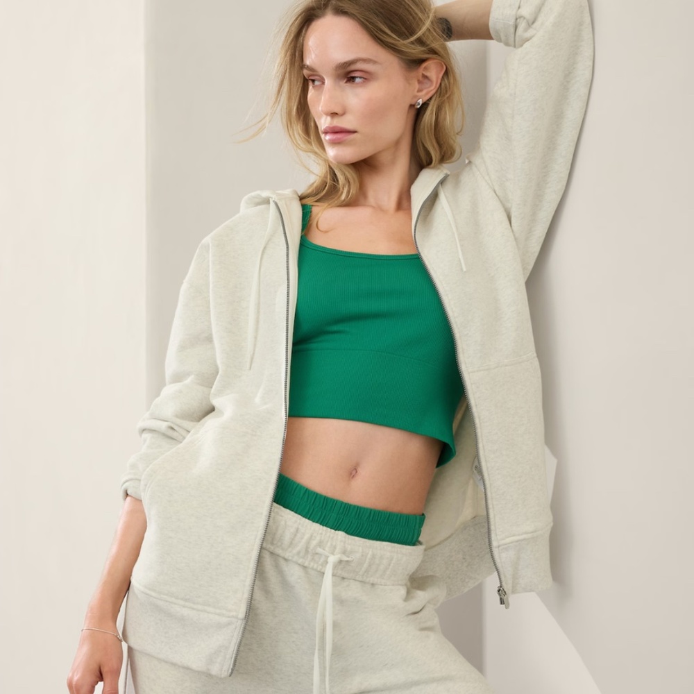 Athleta fleece over size zip up hoodie